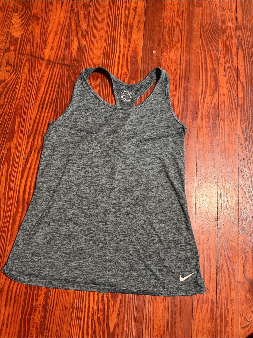 Nike Women's Heather Charcoal Racerback Tank - Gray